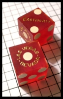 Dice : Dice - Casino Dice - Castaways Red Frosted with Gold Logo - SK Collection buy Nov 2010